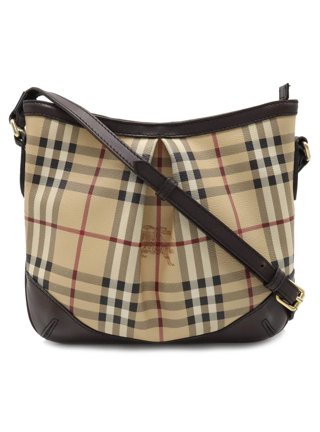 Burberry Beige Haymarket Check Coated Canvas And Leather Hartham Cross