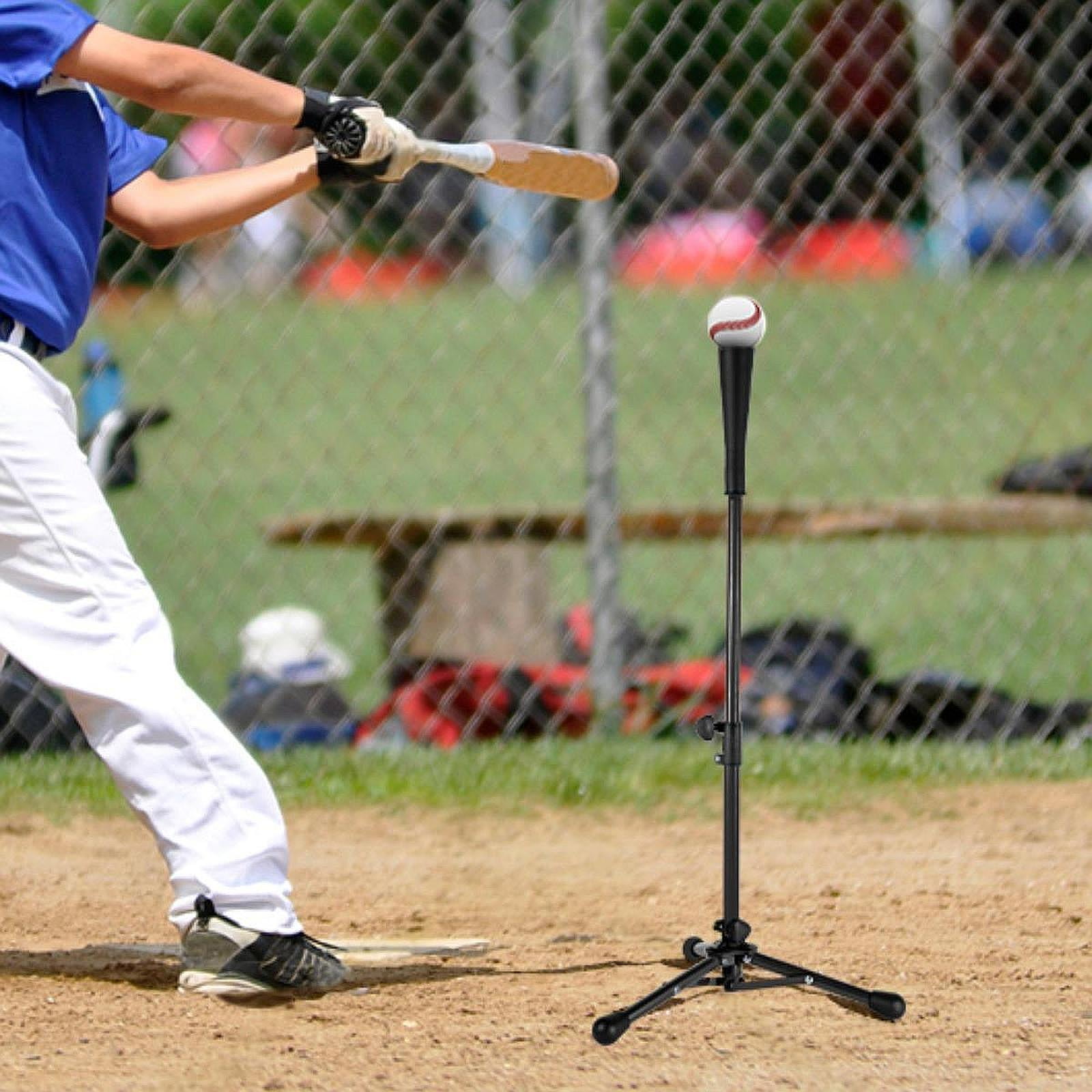 funtasica Baseball Batting Tee Tripod Stand, Adjustable Tripod Base, Improves Batting Accuracy with Carrying Bag, Hitting Tee for Women And Men Black