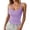 Light Purple, variant on Women Spaghetti Strap Neck Ribbed Tank Tops Slim Fitted Camisole Basic Sleeveless Layering Shirts Juniors Tops Loose Fit Lace Half Camisole for Women Crop Top plus Size 3x plus Size Top Low Cut Tops