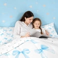 thumbnail image 5 of meiyoeat Blue Coquette Bows 7 Pieces Full Size Bedding Sets For Girls,Dreamy Princess Bowknot Full Size Bed in a Bag For Kids,Reversible, 5 of 7