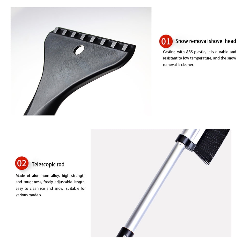 Details about   Car Windshield Ice Scraper with Brush Durable Snow Removal Frost Scalable Broom 