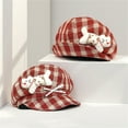 thumbnail image 6 of MOMOJIA Plaids Beret Hat Cats Bowknot Decors Octagonal Hat Women Teens Daily Headwear, 6 of 12