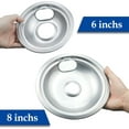 thumbnail image 6 of Drip Pans for Whirlpool Maytag, Kenmore - Replacement for W10278125, W10196405 & W10196406-4 Pack (2x6" and 2x8"), 6 of 8