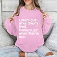 thumbnail image 2 of Jinhomg Novelty Sweatshirt for Women 2026 Trendy Letter Print Casual Tops Oversized Comfy Long Sleeve Drop Shoulder Pullover Ladies Cute Gift Pink M, 2 of 6