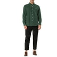 thumbnail image 2 of INSPIRE CHIC Men's Regular Fit Long Sleeve Button Down Corduroy Shirts with Pockets Green S, 2 of 5