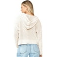 thumbnail image 3 of Love Tree Women's Juniors Cozy Cable Knit Hoodie Cardigan (Butter, M), 3 of 5