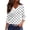 White B, variant on Women's Tops Shirts Blouses Fashionable Casual Polka Dot Print V-Neck Three Quarter 3/4 Sleeve Slit Hem Daily Wear Office Vacation 2025 Trendy Regular Fit T-Shirt Black B L