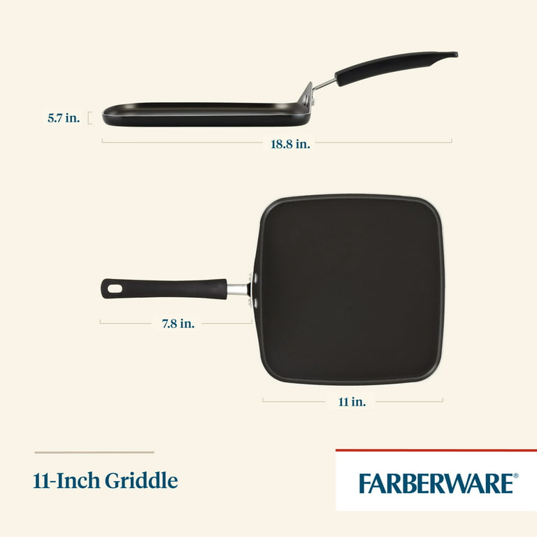 Farberware Reliance 11 Square Aluminum Nonstick Griddle Black