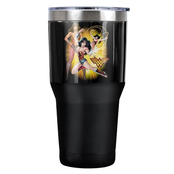 Justice League Wonder Woman Stainless Steel Tumbler 30 oz Coffee Travel Cup, Vacuum Insulated & Double Wall with Leakproof Sliding Lid
