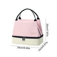thumbnail image 3 of Insulated Waterproof Lunch Box Freezable Cooler Bag with Adjustable Strap Portable Picnic Food Container 9.45x7.87x5.51 inch(Pink), 3 of 6