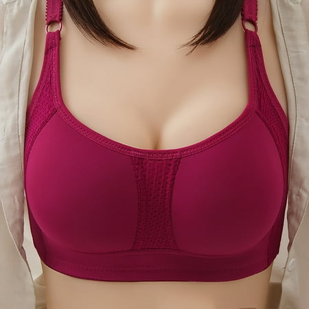 Juslio Minimizer Bras for Women Full Coverage Athletic Wirefree Comfortable Solid Vest Breasted Bra