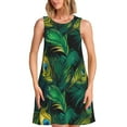 thumbnail image 1 of Balery Peacock Feathers2 Vestidos de verano para mujer con estampado: vestido holgado sin mangas, vestido playero informal y cómodo para días calurosos., 1 of 7
