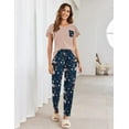 thumbnail image 3 of Ekouaer 2-Pack Womens Pajama Sets Soft Short Sleeve Sleepwear with Long Pants & Pockets Printed Lounge Set, 3 of 6