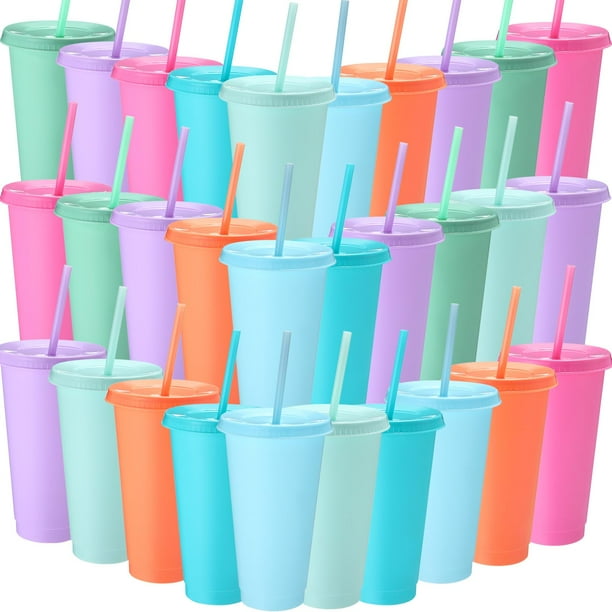 Vaso Honeydak Honeydak, paquete de 30 unidades con pajita y tapa, 700-800 ml