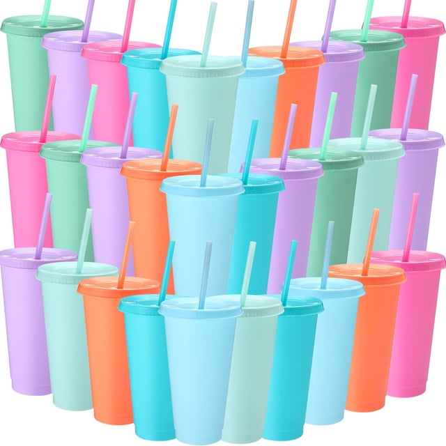 Vaso Honeydak Honeydak, paquete de 30 unidades con pajita y tapa, 700-800 ml