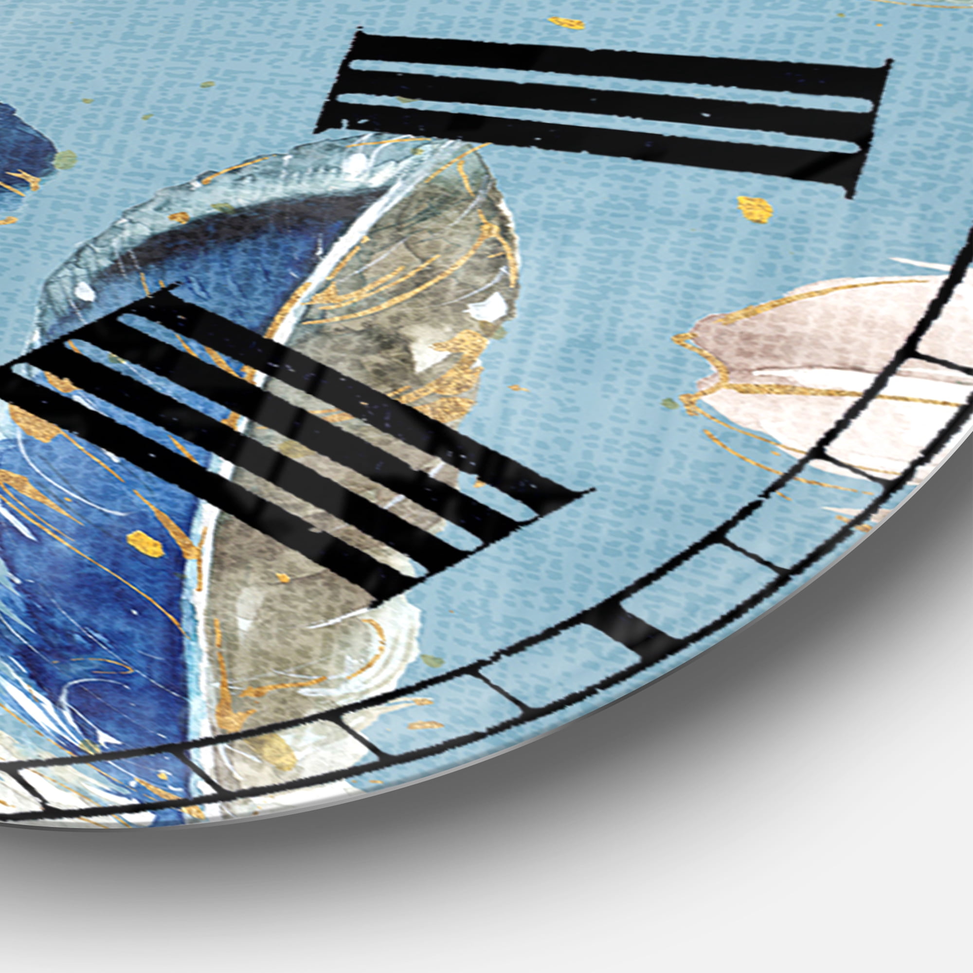 Designart Oversized Multicolor Analog Round Modern Traditional Wall Clocks, CLM30950-C23