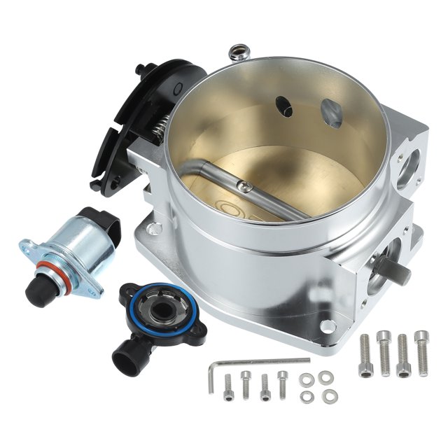 Ofertas únicas 1 conjunto de cuerpo de aceleración universal de 92mm/3.62" de aleación de aluminio tono plateado