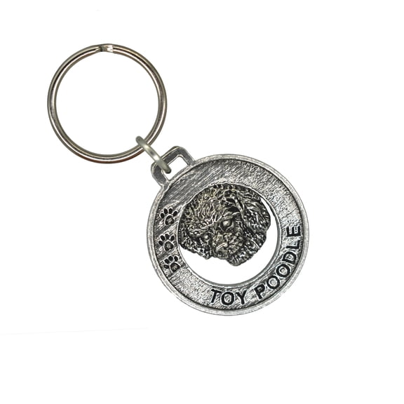 Toy Poodle Keychain, D144KC, 1 1/2 Inch, Dog, Toy Group, Metal, Pet, Gift, Handmade in the USA, Wide Variety of Dog Breed Designs Available, 100% American Made