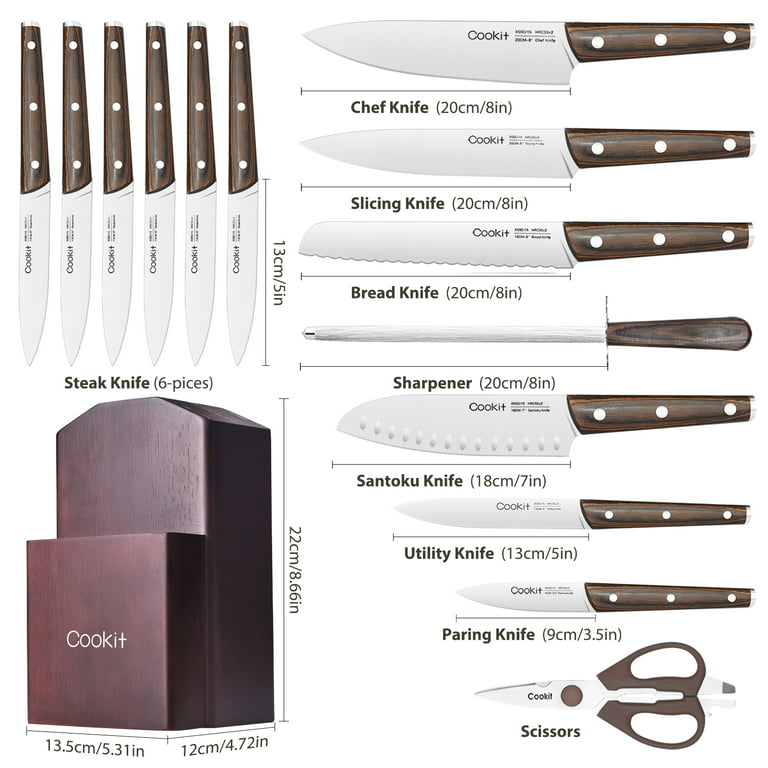 Chicago Cutlery Steak Knives With Oak Block Steak Knives Set of 6 Kitchen  Knives 