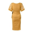 thumbnail image 4 of Robes Formelles Grande Taille pour Femmes Invitées de Mariage Allaitement Robe de Maternité Manches Courtes en Maille Robe Longue Jaune m, 4 of 6