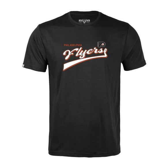 Men's Levelwear Black Philadelphia Flyers Richmond Retro Script T-Shirt