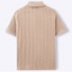 thumbnail image 3 of Playera Elvqul Hombre Manga Corta Liso Casual Caqui Abotonada Solapa Algodón, 3 of 8