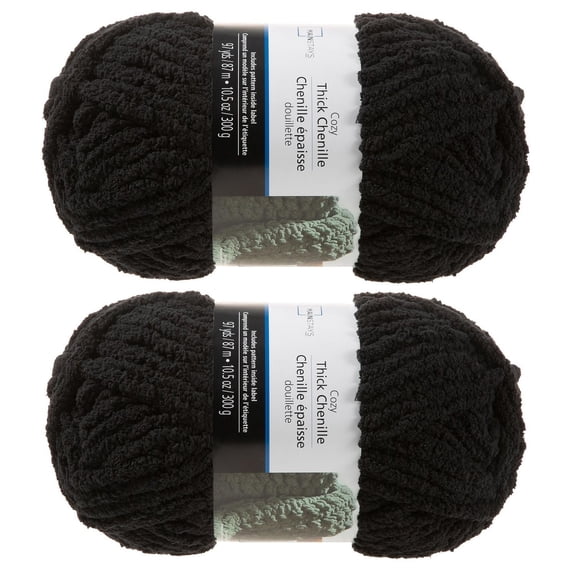 MAINSTAYS 2 Pack Black Thick Yarn