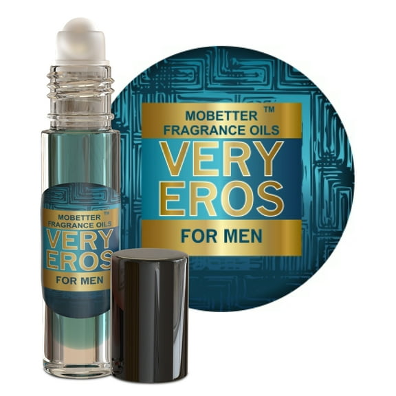 Very Eros Men Cologne Body Oil, Travel Size - Long Lasting Fragrance, Inspired By Eros Men