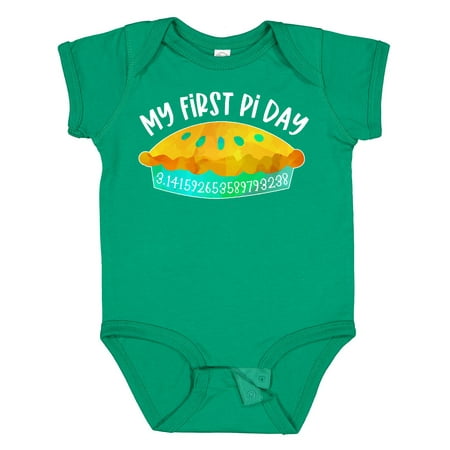 

Inktastic My 1st Pi Day Blue Green Pie Pan Pun Gift Baby Boy or Baby Girl Bodysuit