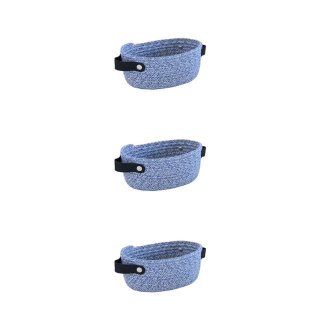 Cesta de almacenamiento Matsuzay contenedor tejido a mano organizador Azul oscuro L