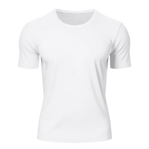 kamemir Workout Shirts for Men Men's Performance T-Shirt , Cotton Blend Moisture-Wicking Tees for Men White,S