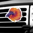thumbnail image 1 of WIRESTER Car Air Freshener Fragrance Vent Clip Interior Decoration for Cars with Lemon Scented Pad - Orange & Purple Betta Siamese Fighting Fish, 1 of 7