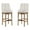 White, variant on Rowan 2-Pack Swivel Barstool in Cement Gray Fabric with Medium Oak legs