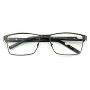 Men Premium Rectangle Metal with Plastic Temple Extra Large Reader - 152mm Wide Frame Reading Glasses