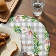 thumbnail image 3 of Spring Botanical Round 15 Inch Placemats Set of 8, Garden Birds Floral Leaves Gray Plaid HeatResistant Non Slip Place Mats for Dining Table, Wipeable Braided Kitchen Table Mats for Housewarming, 3 of 9
