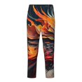 thumbnail image 2 of Disketp Dynamic Fire Bird Art for Teenagers' Pajama Pants ,Lounge Pants Teen joggers Ideal for Home, School, or Sports-Small, 2 of 6