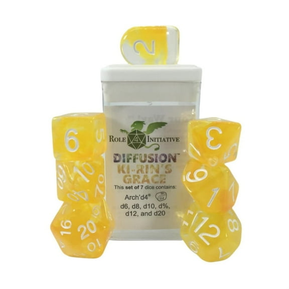 Role 4 Initiative Diffusion Poly Set - Ki-Rins Grace w/Creature Symbol (7)