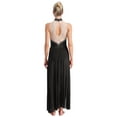 thumbnail image 2 of YUUMIN Costumes de Danse Lyrique pour Femmes Jupe Fluide avec Strass Robe Maxi Fendue Danse Moderne Noire m, 2 of 5
