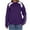 Purple, variant on biudgviw Oversized Sweatshirt for Women Warm Long Sleeve Tound Neck Color Block Pullover Tops Fall Fashion Clothes