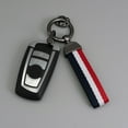 thumbnail image 3 of Universal Vehicle Keychain Striped Leather Key Holder Ring 2 Layer Charm, 3 of 21