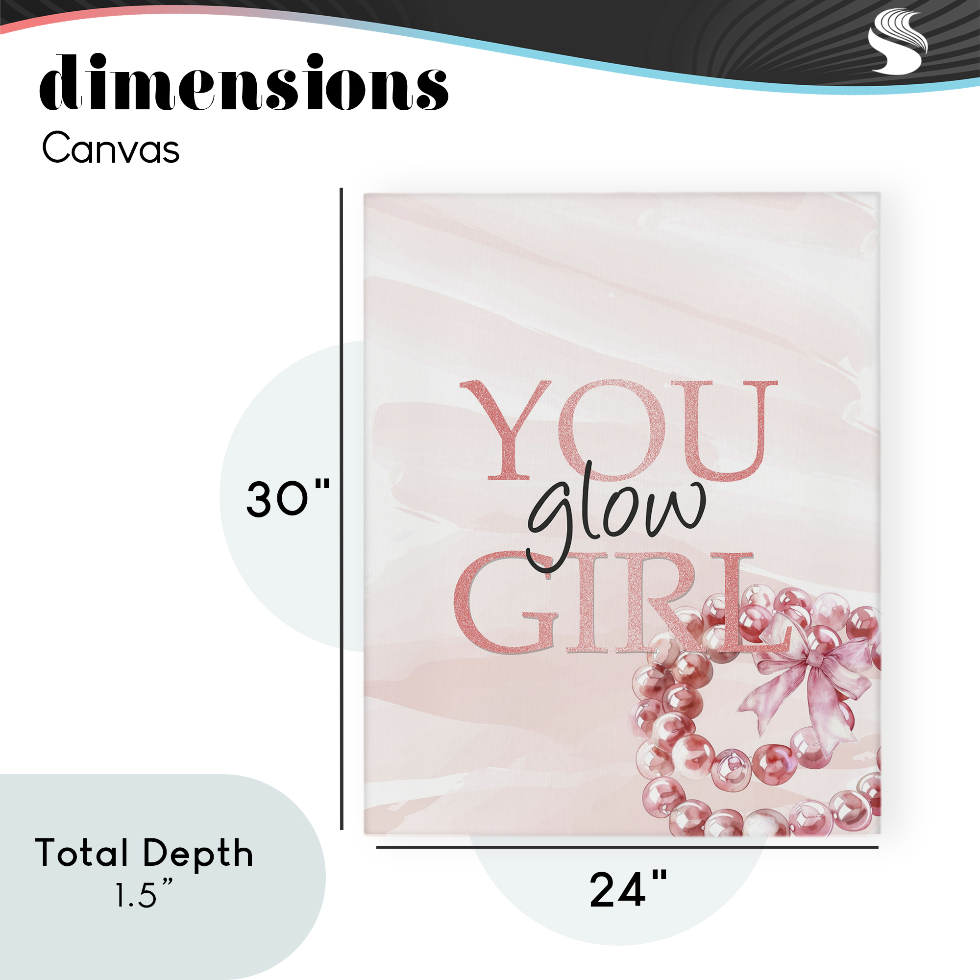 You Glow Girl Feminine Canvas Wall Art, design by Kim Allen