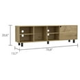 thumbnail image 3 of Depot E-Shop Conquest Tv Stand For Tvs Up To 70", 5 Open Shelves, Cabinet, And 5 Legs, Light Oak, 3 of 5