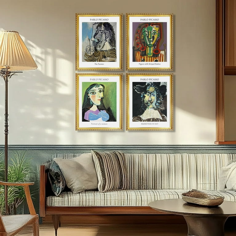 Picasso Wall Art 4 Panels,Pablo Picasso Print,Abstract Painting