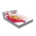 thumbnail image 2 of Ambesonne Geometric Fitted Sheet & Pillow Sham Set, Lion Head, Queen, White Pink Orange, 2 of 2