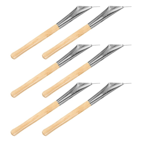 GOOHOCHY Batik for Drawing on Fabric Clay and Wood DIY Craft Tool Set with Birch Handle Stainless Steel Tip Multi Color 6 Pieces