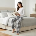 thumbnail image 6 of Just Love Women's Plaid Pajama Pants in 100% Cotton Jersey - Comfortable Sleepwear for Women (Mint - Plaid, Large), 6 of 7