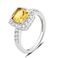 thumbnail image 2 of Created Citrine and White Sapphire Sterling Silver Halo Engagement Ring, 2 of 3