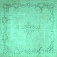 thumbnail image 1 of Ahgly Company Indoor Square Persian Turquoise Blue Traditional Area Rugs, 7' Square, 1 of 4