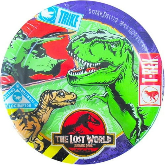 Jurassic Park Lost World Party Disposable Paper Plates, 9", 8 Count, 1 Pack