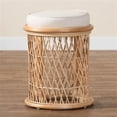 thumbnail image 6 of bali & pari Junius Bohemian Natural Rattan Ottoman Footstool, 6 of 7